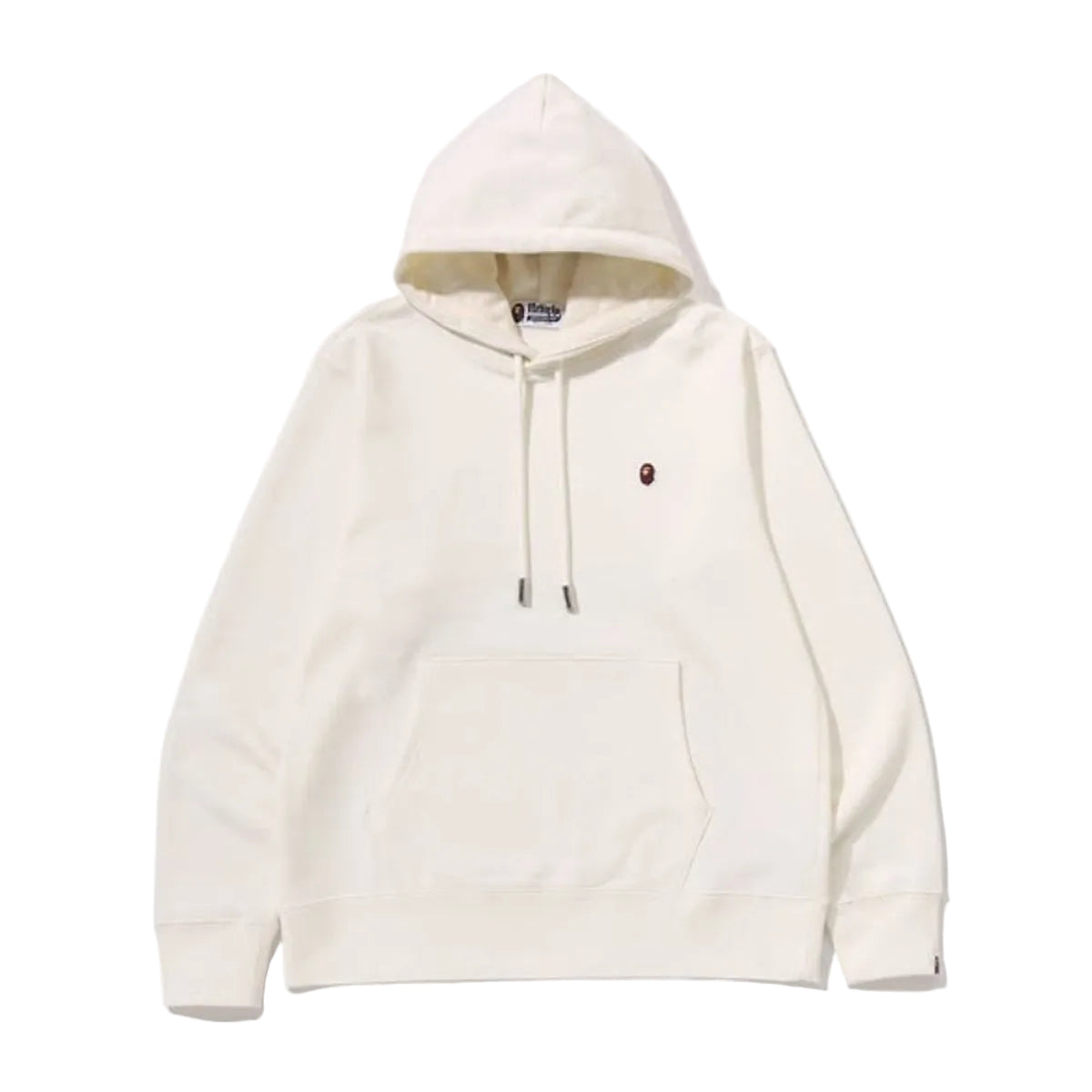 A BATHING APE BAPE ONE POINT REGULAR FIT PULLOVER HOODIE IVORY
