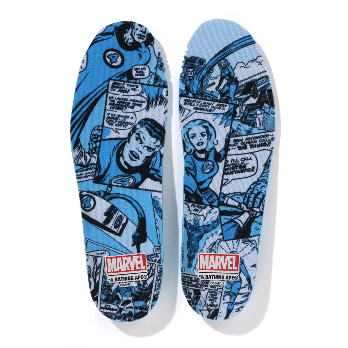 A BATHING APE BAPE STA BAPE F4 MARVEL THE FANTASTIC 4 MR.FANTASTIC & THE INVISIBLE WOMAN BLUE