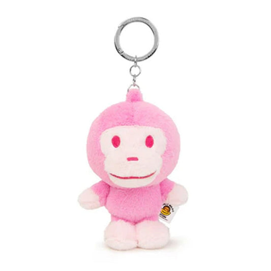 A BATHING APE BAPE BABY MILO STORE BABY MILO PLUSH DOLL KEYCHAIN PINK