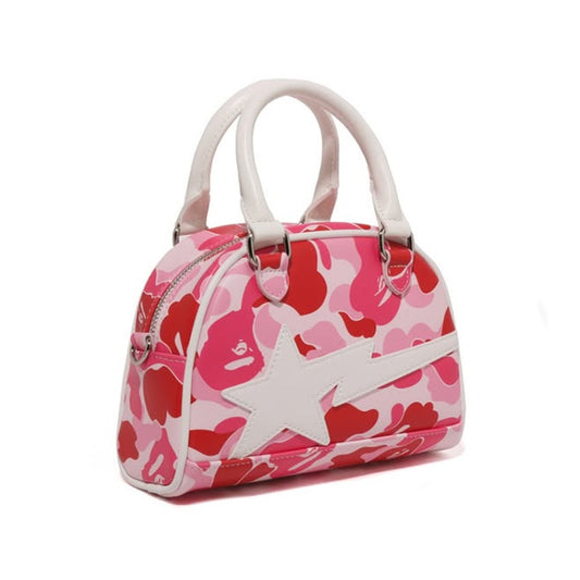 A BATHING APE BAPE Ladies' ABC CAMO MINI BOWLING BAG PINK