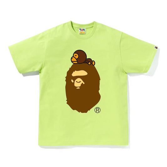 A BATHING APE BAPE MILO ON BIG APE TEE LIGHT GREEN