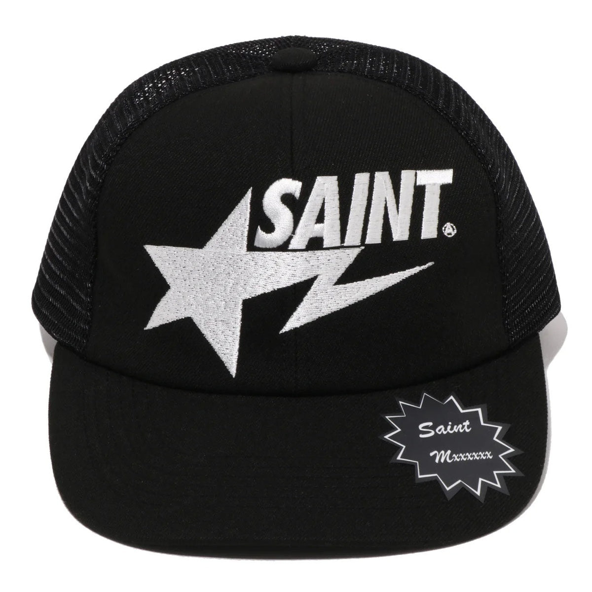 A BATHING APE BAPE SAINT MXXXXXX SAINT STA MESH CAP BLACK