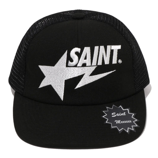 A BATHING APE BAPE SAINT MXXXXXX SAINT STA MESH CAP BLACK