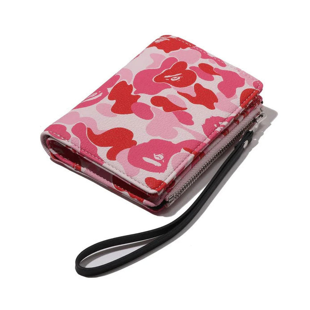 A BATHING APE BAPE LADIES' ABC CAMO WALLET PINK