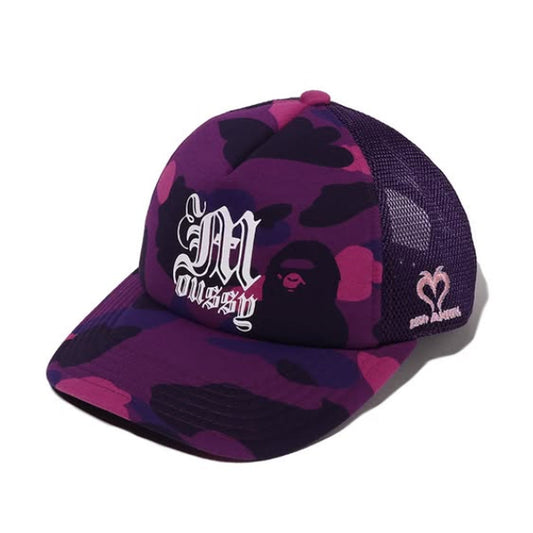 A BATHING APE LADIES' BAPE MOUSSY REISSUE MESH CAP PURPLE