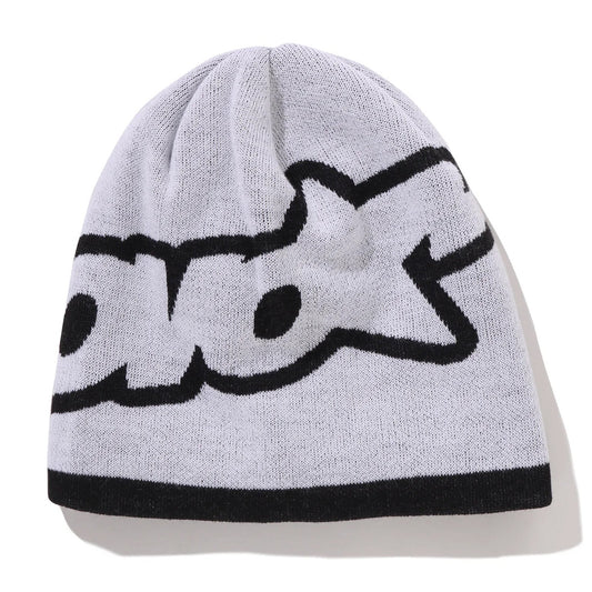 A BATHING APE BAPE OVO JACQUARD OVO STA LOGO BEANIE WHITE