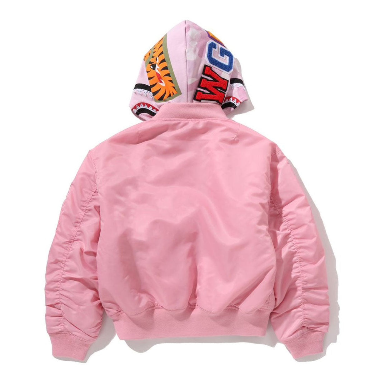 A BATHING APE BAPE Ladies' SHARK HOODIE MA-1 JACKET PINK