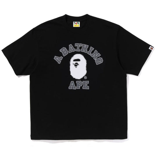 A BATHING APE BAPE HAND DRAWN COLLEGE RELAXED TEE BLACK