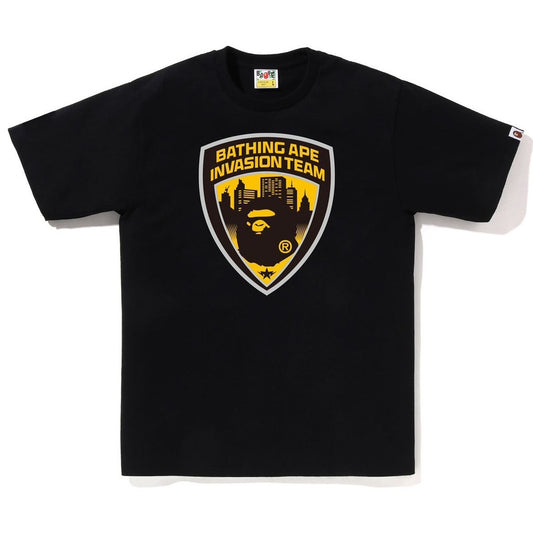 A BATHING APE BAPE SECURITY EMBLEM TEE BLACK