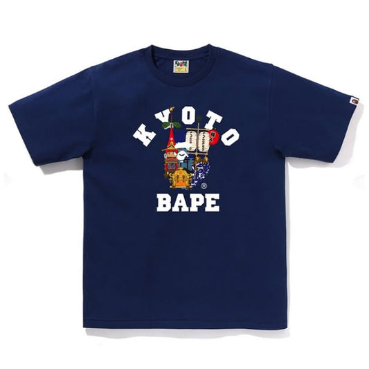 A BATHING APE BAPE KYOTO FESTIVAL COLLEGE TEE NAVY