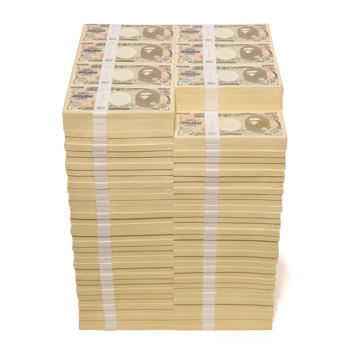 A BATHING APE BAPE SAINT MXXXXXX BANKNOTES STOOL WHITE