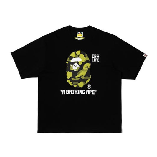 A BATHING APE BAPE CR7 LIFE APE RELAXED FIT TEE BLACK