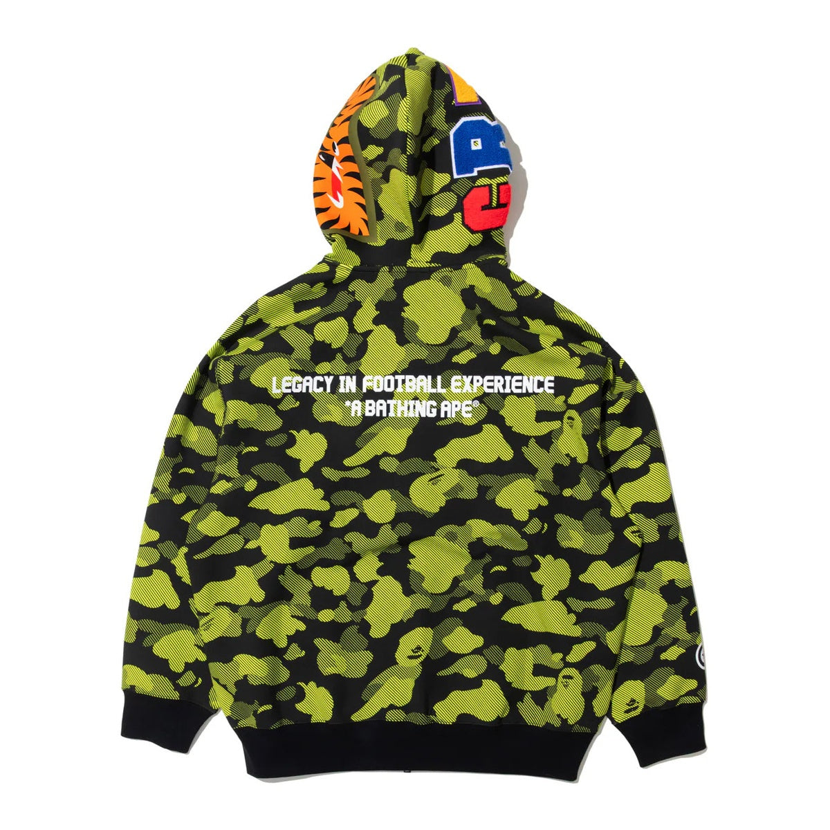 A BATHING APE BAPE CR7 LIFE LOGO RELAXED FIT SHARK FULL ZIP HOODIE GREEN