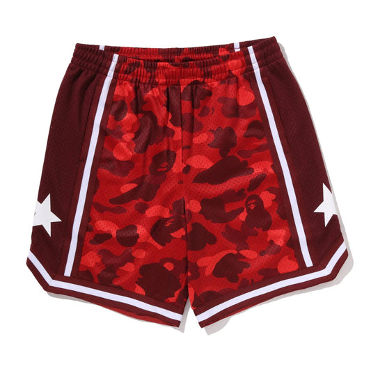 A BATHING APE BAPE COLOR CAMO MESH RELAXED FIT SHORTS RED
