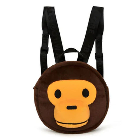 A BATHING APE BAPE BABY MILO STORE BABY MILO PLUSH BACKPACK BROWN