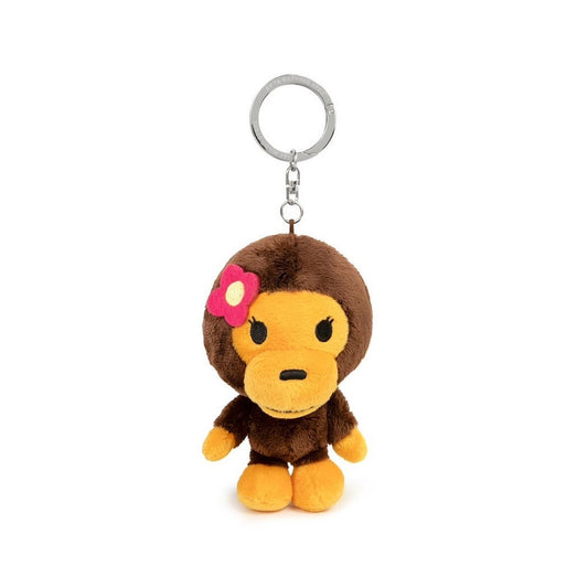 A BATHING APE BAPE BABY MILO STORE BABY LISA PLUSH DOLL KEYCHAIN BROWN