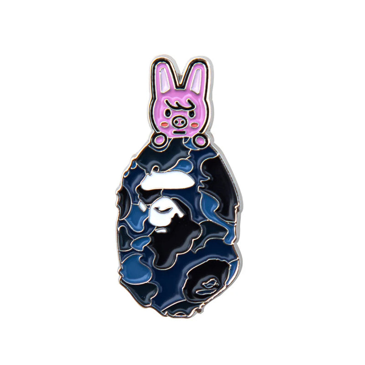 A BATHING APE BAPE STRAYKIDS DWAEKKI METAL PIN BLUE