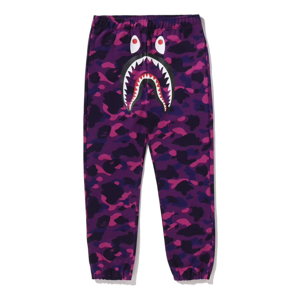 A BATHING APE BAPE COLOR CAMO SHARK SWEAT PANTS PURPLE