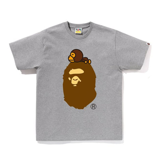 A BATHING APE BAPE MILO ON BIG APE TEE GRAY