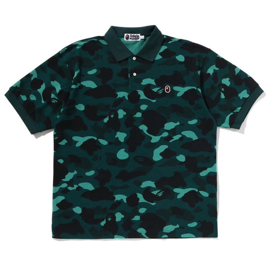 A BATHING APE BAPE COLOR CAMO ONE POINT RELAXED FIT POLO GREEN