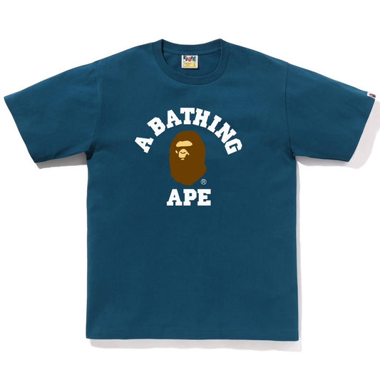 A BATHING APE BAPE COLLEGE TEE NAVY