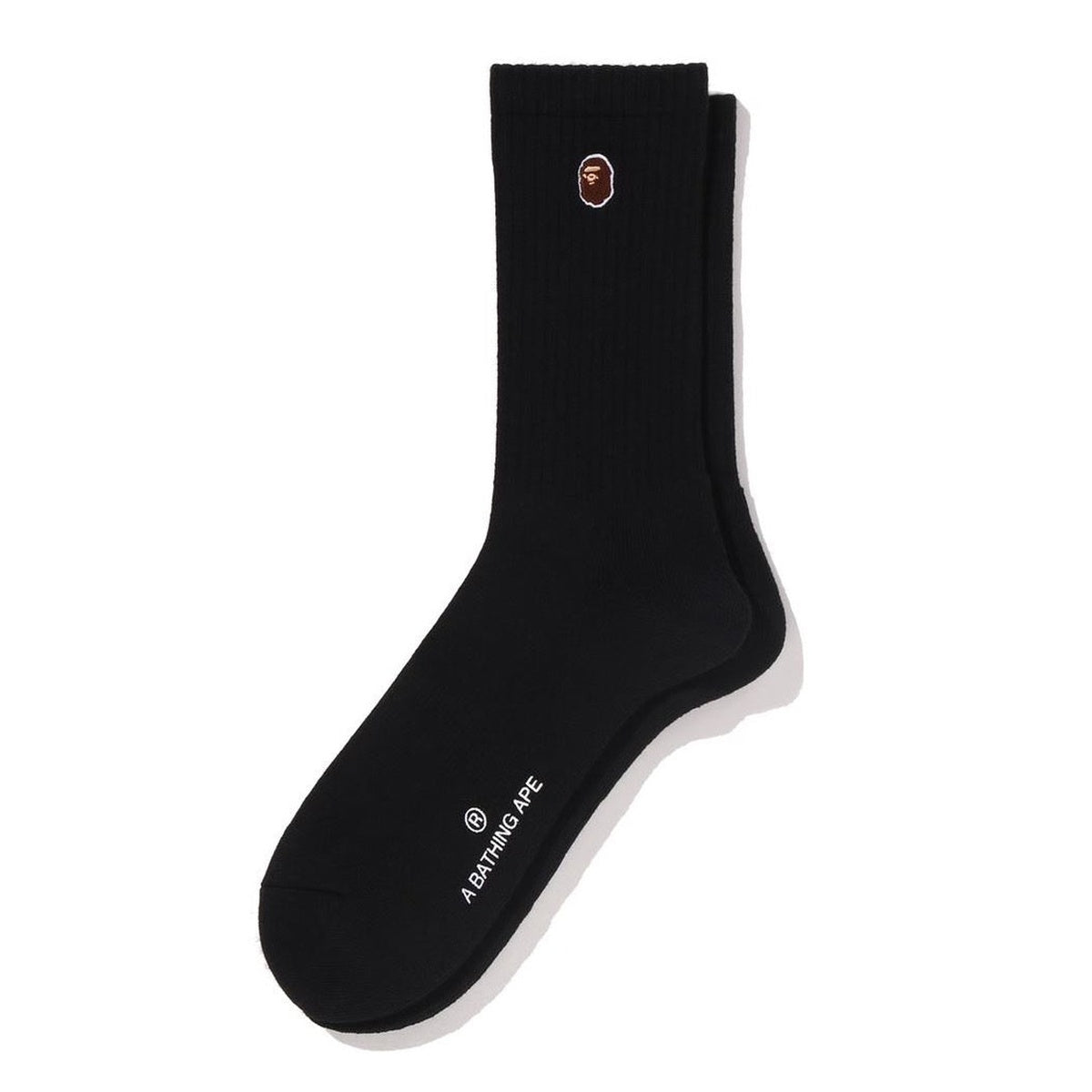 A BATHING APE BAPE APE HEAD ONE POINT SOCKS BLACK
