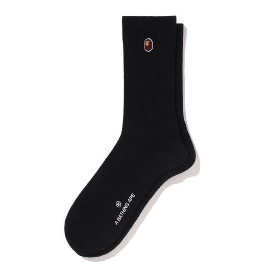 A BATHING APE BAPE APE HEAD ONE POINT SOCKS BLACK