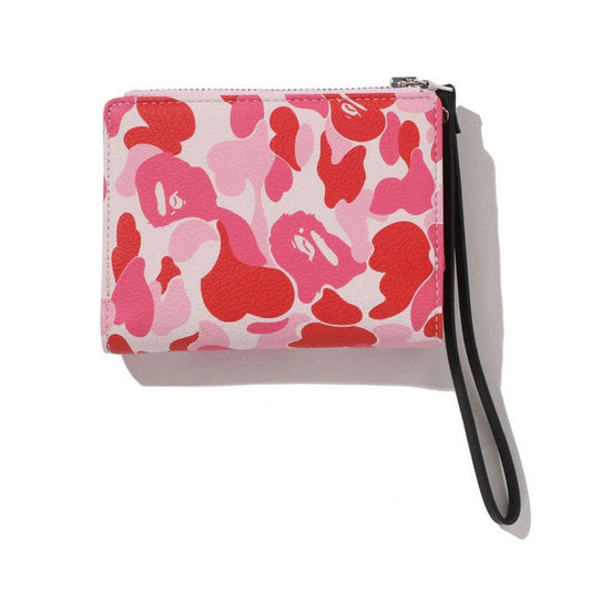 A BATHING APE BAPE LADIES' ABC CAMO WALLET PINK