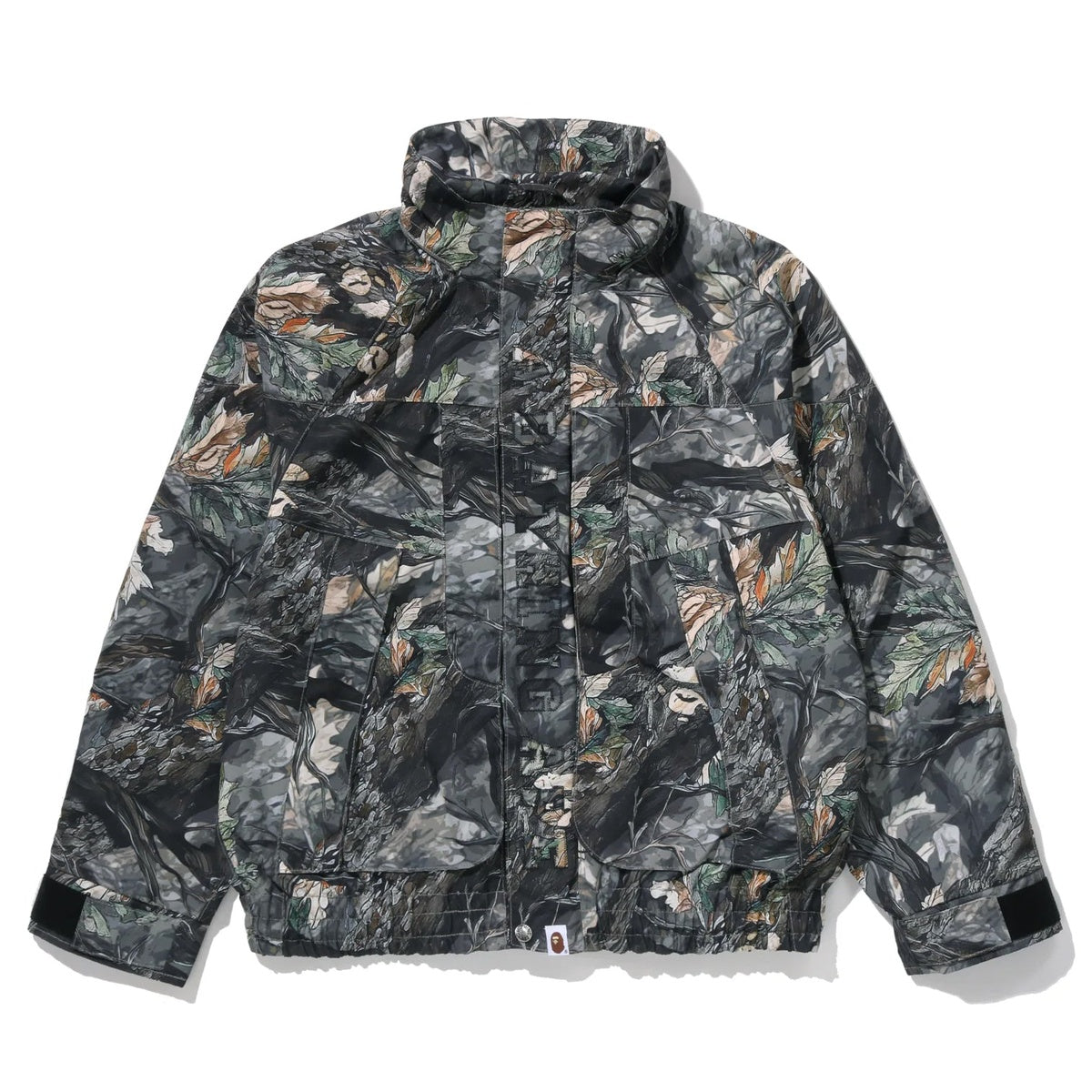 A BATHING APE BAPE TREE EDGE CAMO HOODED SNOWBOARD JACKET BROWN