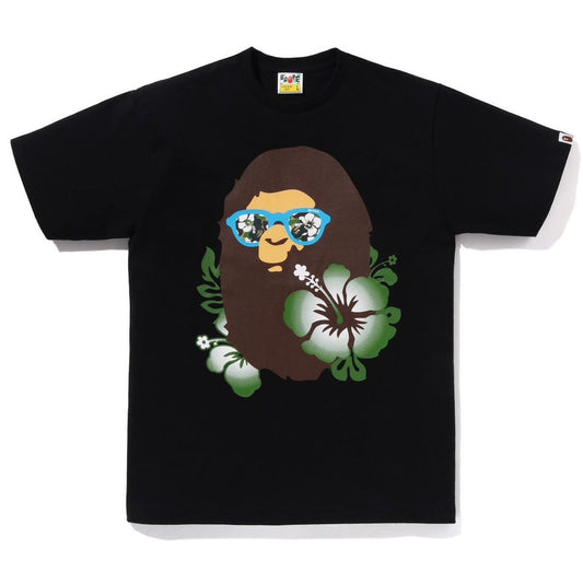 A BATHING APE BAPE ABC RESORT CAMO APE HEAD TEE BLACK