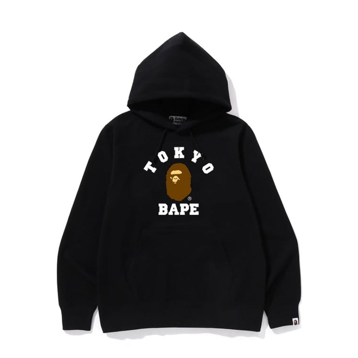 A BATHING APE BAPE TOKYO EXCLUSIVE COLLEGE PULLOVER HOODIE BLACK