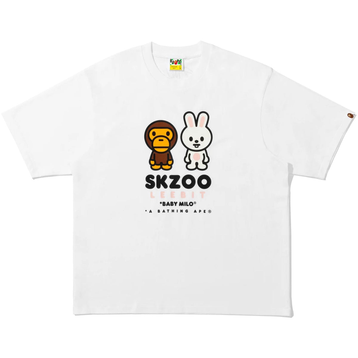 A BATHING APE BAPE STRAYKIDS LEEBIT BABY MILO TEE WHITE