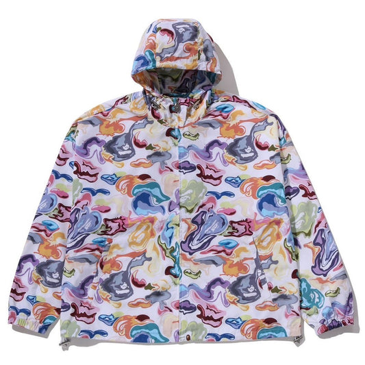 A BATHING APE BAPE ART CAMO HOODIED JACKET WHITE