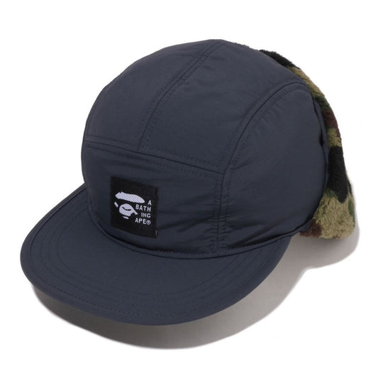 A BATHING APE BAPE 1ST CAMO PUFFY FLIGHT CAP NAVY
