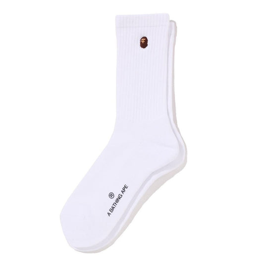 A BATHING APE BAPE APE HEAD ONE POINT SOCKS WHITE