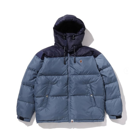 A BATHING APR ONE POINT RELAXED FIT DOWN JACKET BLUE