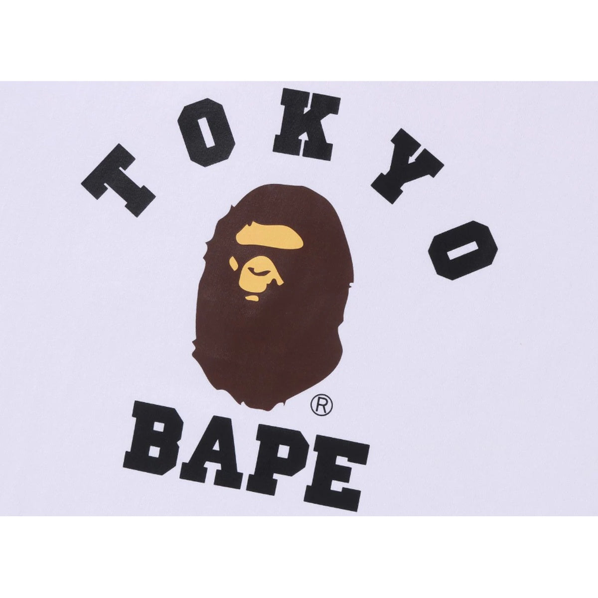 A BATHING APE BAPE Men's TOKYO COLLEGE TEE WHITE