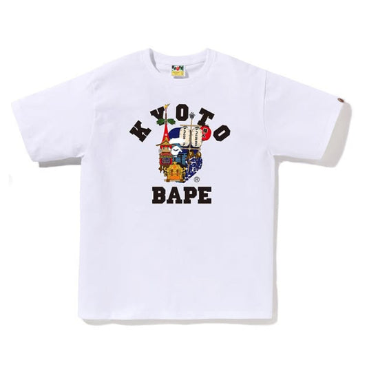 A BATHING APE BAPE KYOTO FESTIVAL COLLEGE TEE WHITE