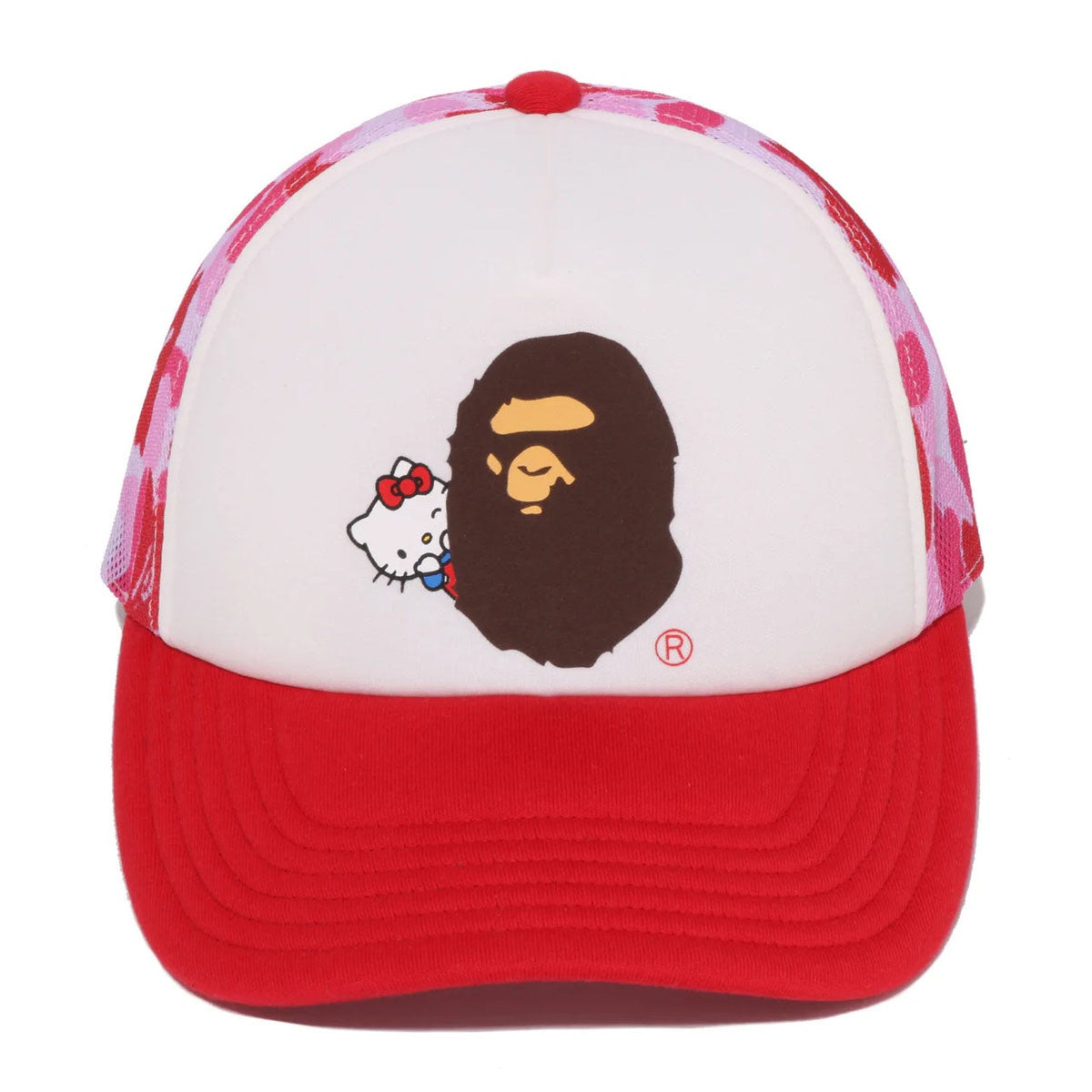 A BATHING APE BAPE SANRIO CHARACTERS MESH CAP HELLO KITTY PINK