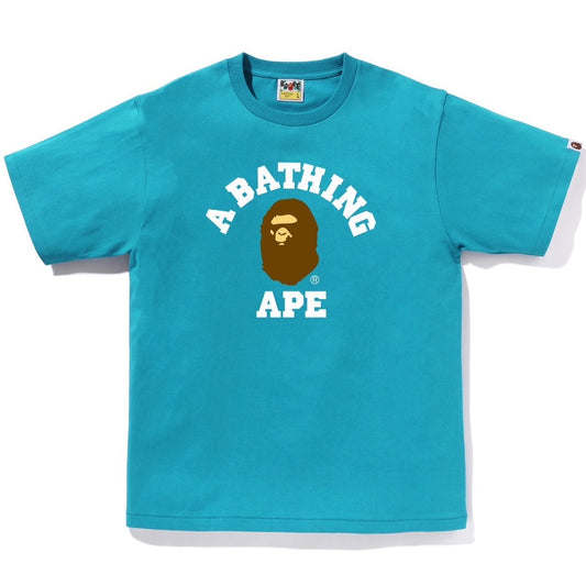 A BATHING APE BAPE COLLEGE TEE BLUE
