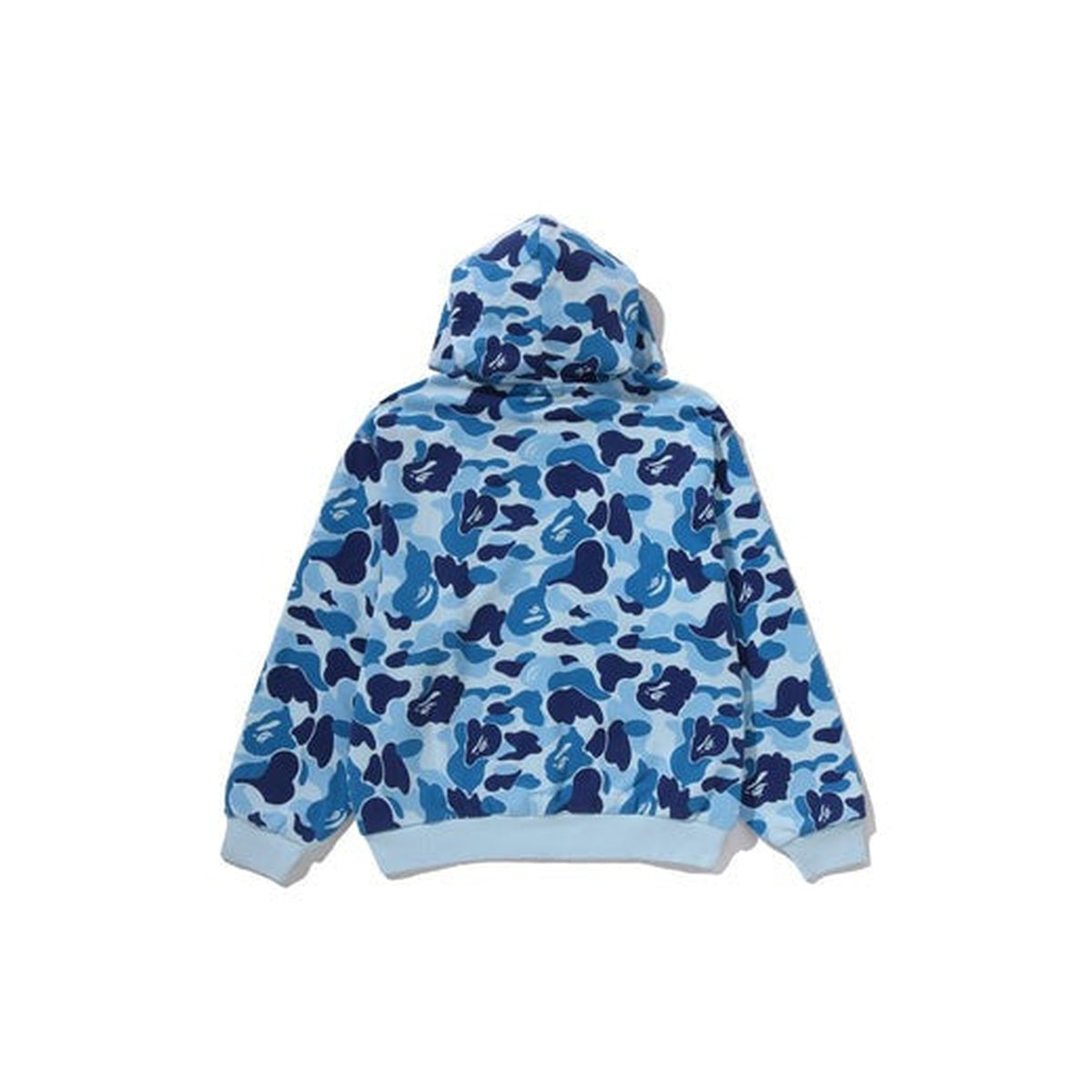A BATHING APE BAPE ABC CAMO HEAVY WASHED CROPPED FIT ZIP HOODIE BLUE