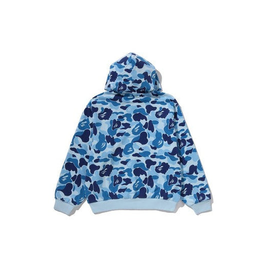 A BATHING APE BAPE ABC CAMO HEAVY WASHED CROPPED FIT ZIP HOODIE BLUE