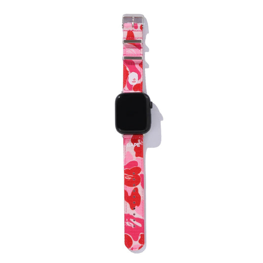A BATHING APE BAPE ABC CAMO NATO BAND FOR APPLE WATCH PINK