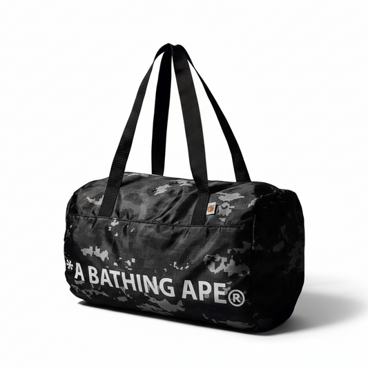 A BATHING APE BAPE DIGITAL CAMO BIG BOSTON BAG with Smart Magazine January 2026