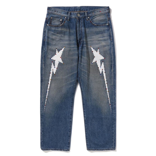 A BATHING APE BAPE COLOR STONE 13 OZ DENIM PANTS INDIGO