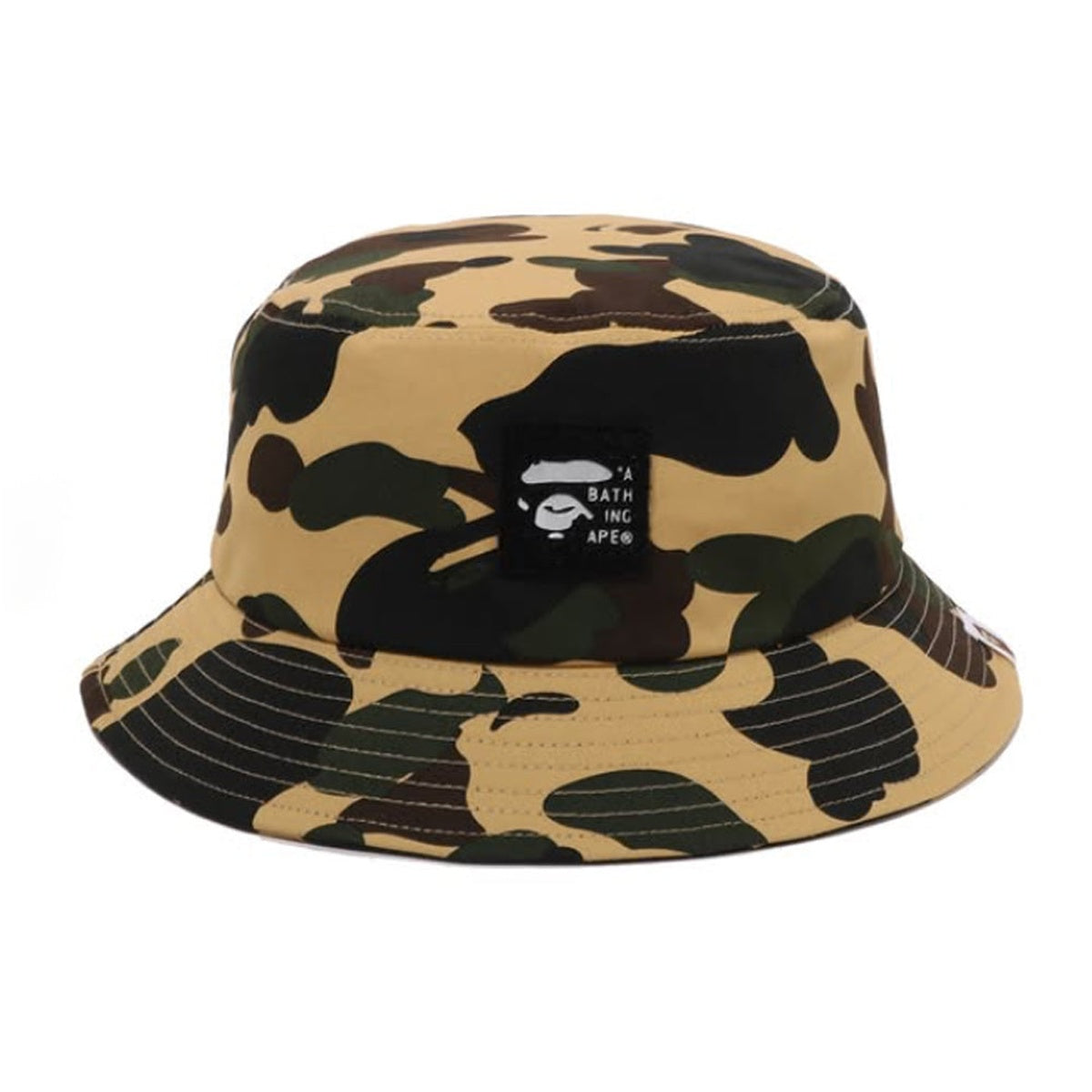 A BATHING APE BAPE 1ST CAMO BUCKET HAT YELLOW