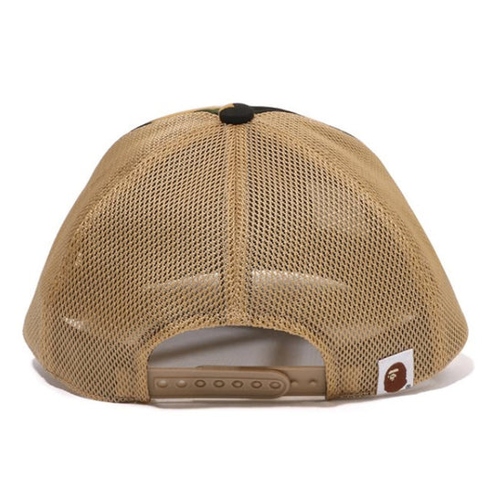 A BATHING APE BAPE 1ST CAMO NYC LOGO MESH CAP YELLOW