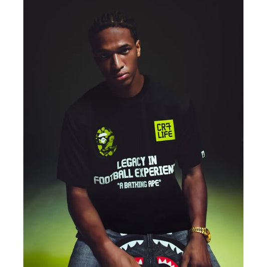 A BATHING APE BAPE CR7 LIFE RELAXED FIT JERSEY BLACK