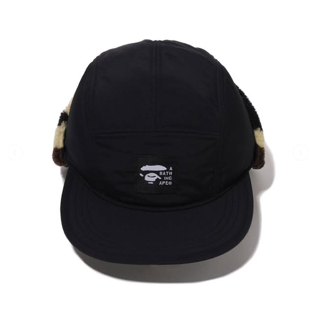 A BATHING APE BAPE 1ST CAMO PUFFY FLIGHT CAP BLACK