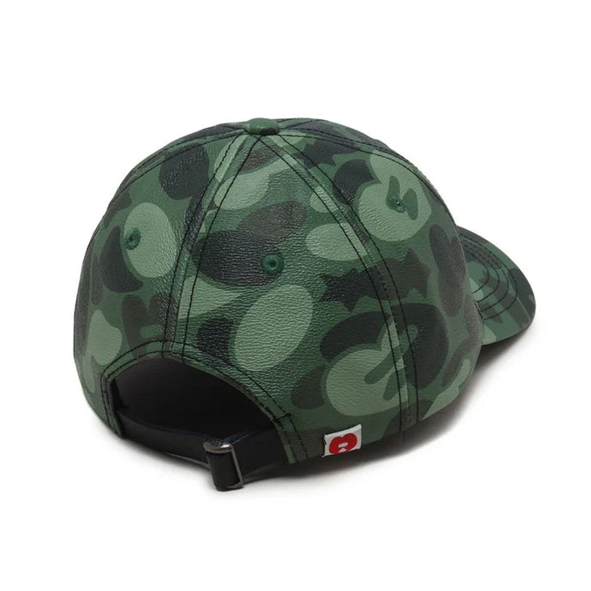 A BATHING APE BAPE LADIES' - APEE FAUX LEATHER BASEBALL CAP GREEN